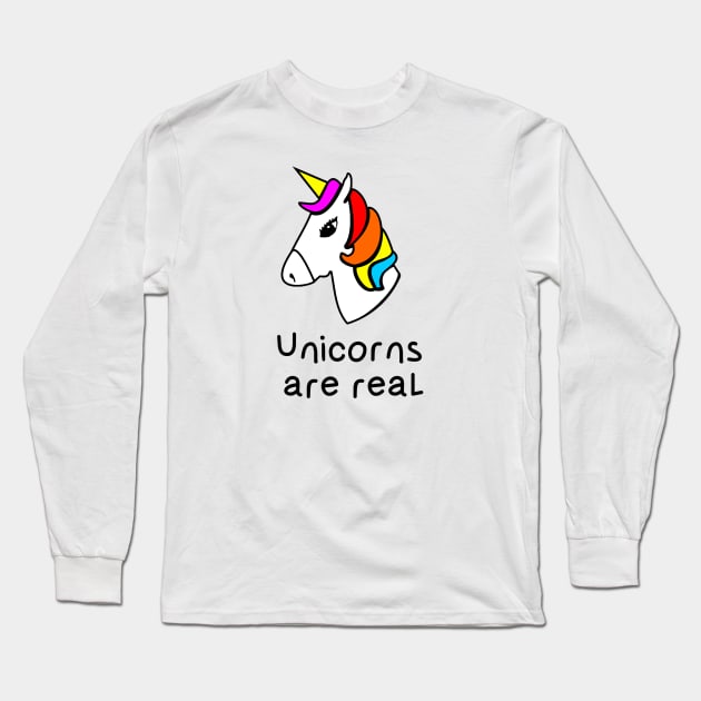 Unicorns are Real! Long Sleeve T-Shirt by CaptainMarvelMerch